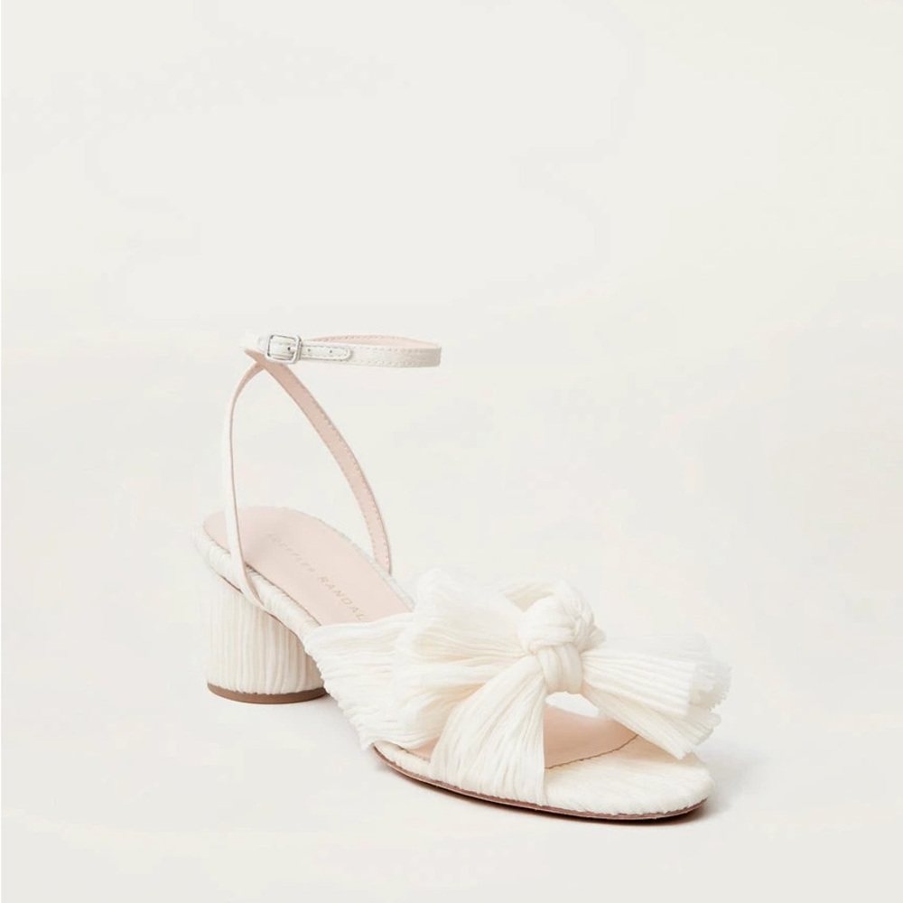 Dahlia Pearl Pleated Bow Heel